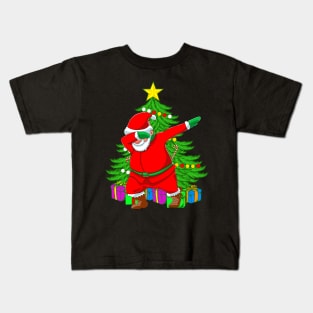 Dab Santa Christmas Tree Dabbing St Nicholas Xmas Kids T-Shirt